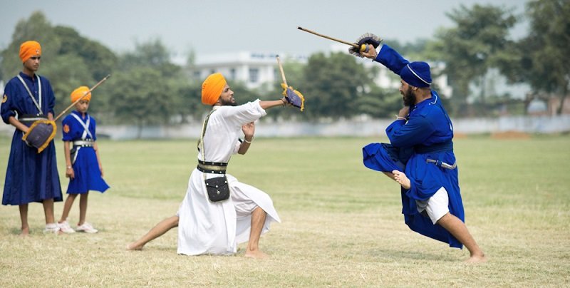 Индия, тренировочный бой сикхов