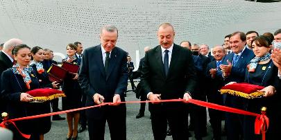 Тайип Эрдоган и Ильхам Алиев открыли международный аэропорт в Карабахе