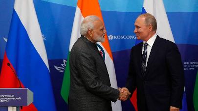 Владимир Путин и Нарендра Моди встречаются в Индии