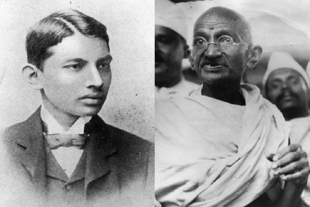 Махатма Ганди в юности и преклонном возрасте